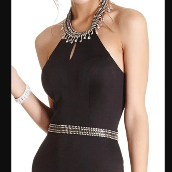 NWT Aspeed Design - Embellished Halter Neck Sheath Evening Dress - Picture 2 of 6
